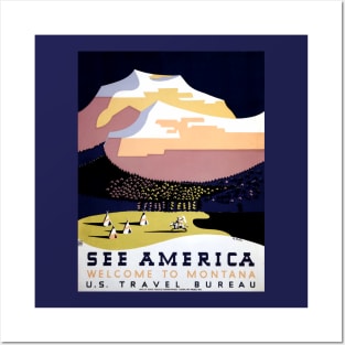 Restored Vintage WPA See America, See Montana Poster Posters and Art